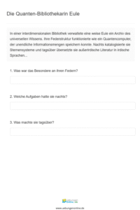 Leseverständnis Klasse 4 – Kostenlose Arbeitsblätter