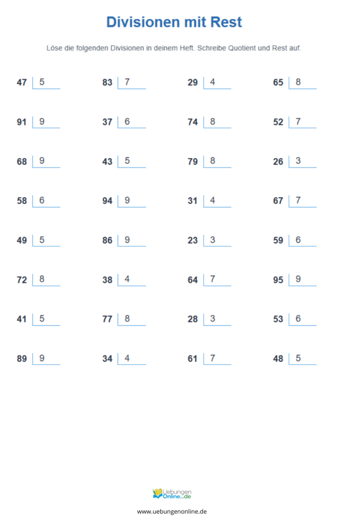 3 klasse division rechenweg