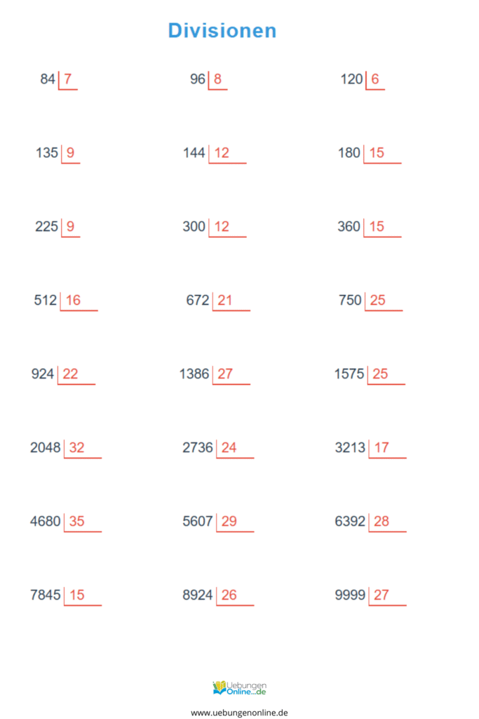 4 klasse division rechenweg