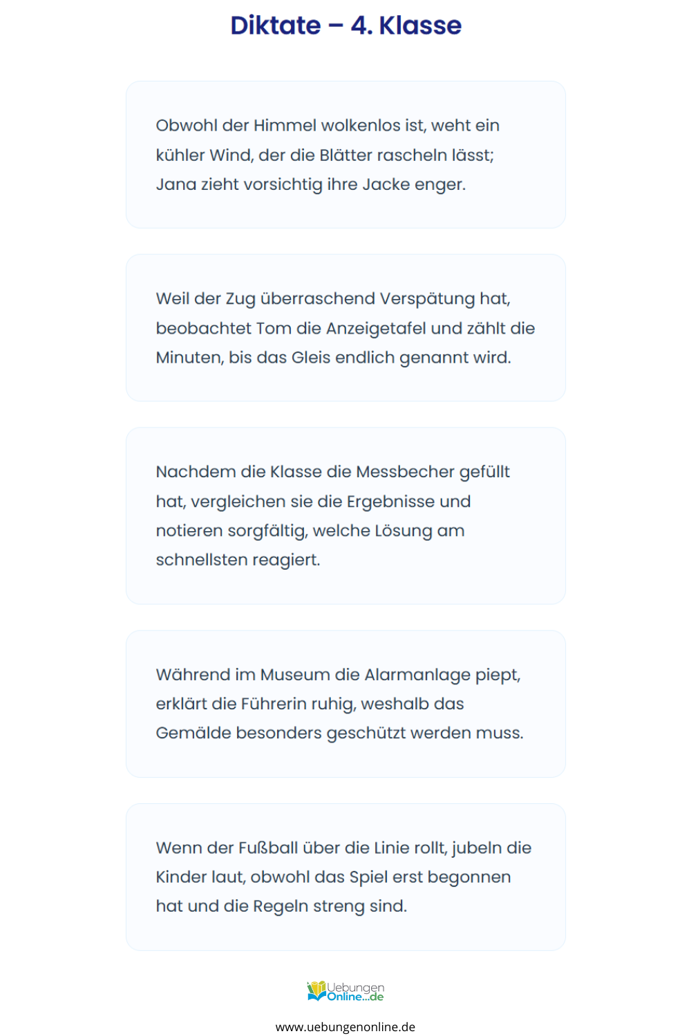 Diktat 4 Klasse – Übungen & Arbeitsblätter