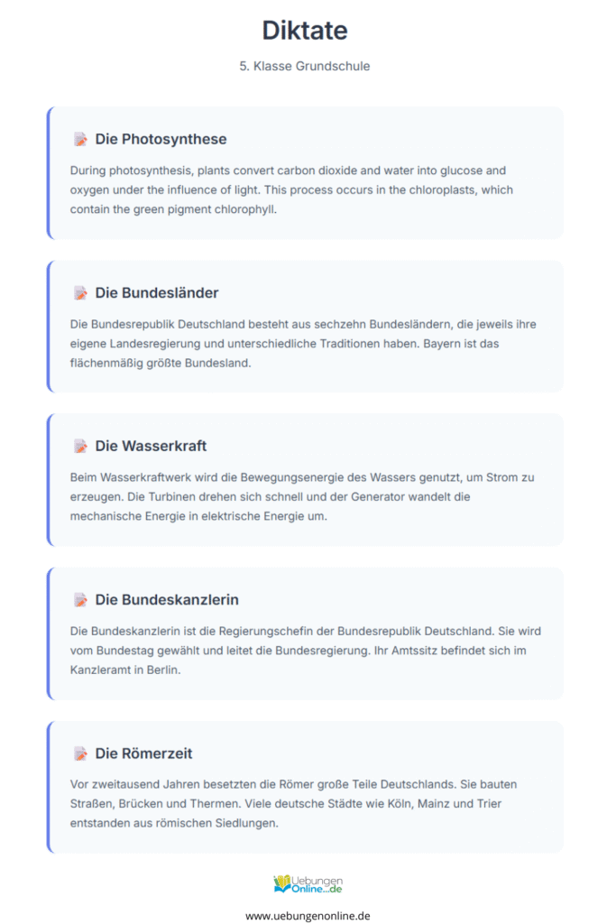 diktat 5 klasse gymnasium