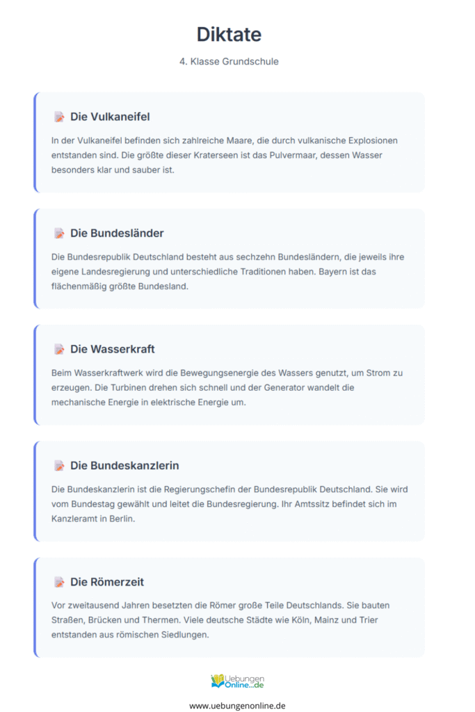 diktat ck tz 4. klasse