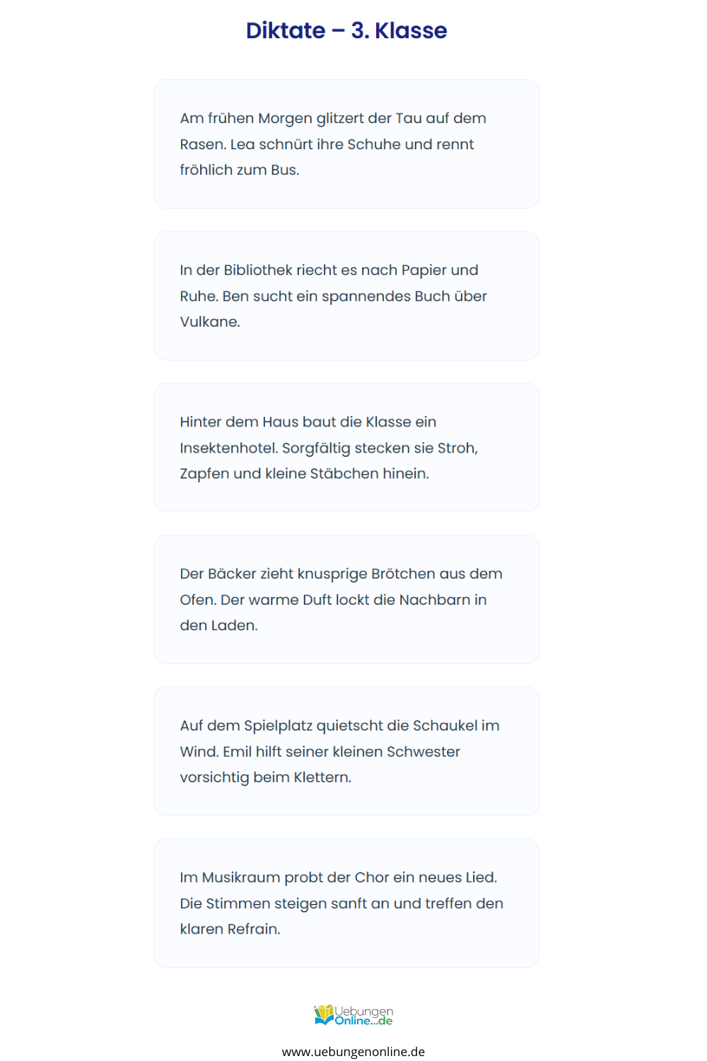 Diktat 3 Klasse – Übungen & Arbeitsblätter