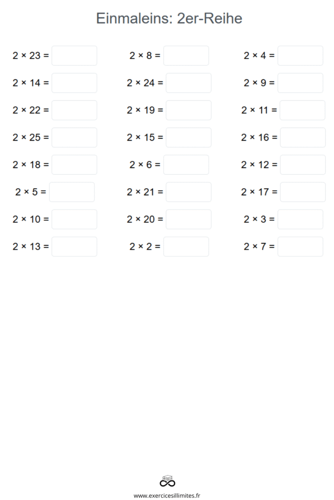 einmaleins 2er reihe
