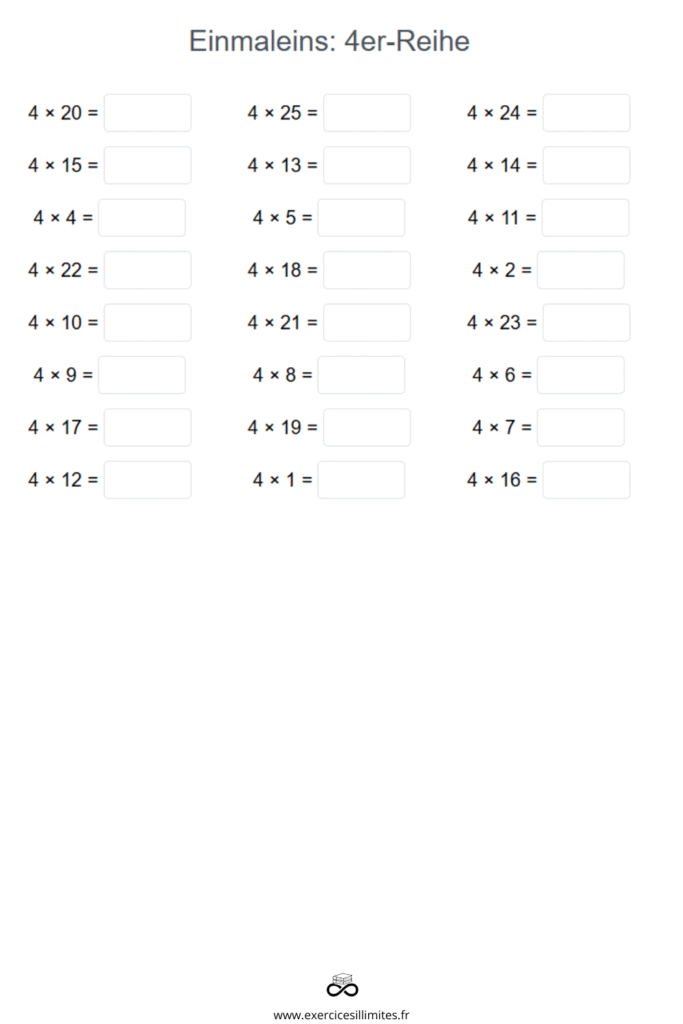 einmaleins 4er reihe