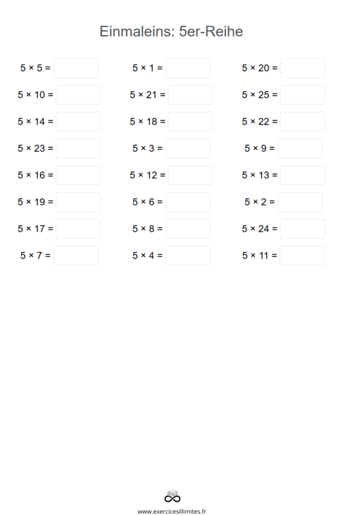 einmaleins 5er reihe