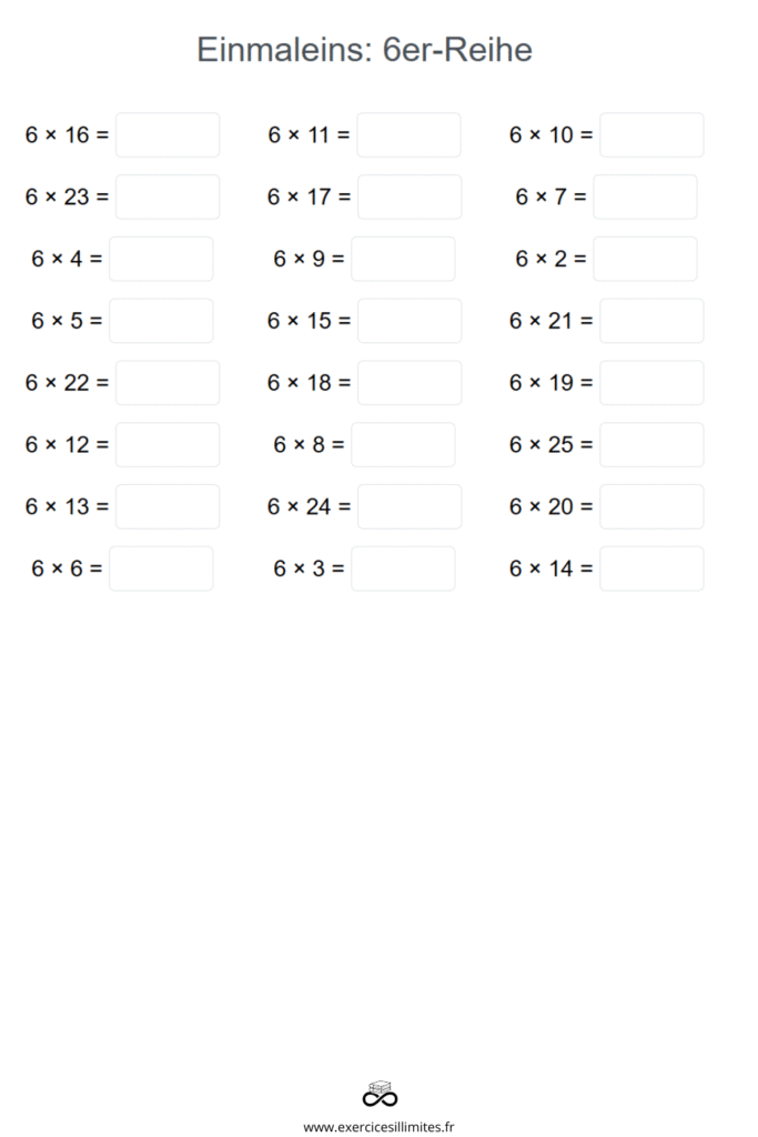 einmaleins 6er reihe