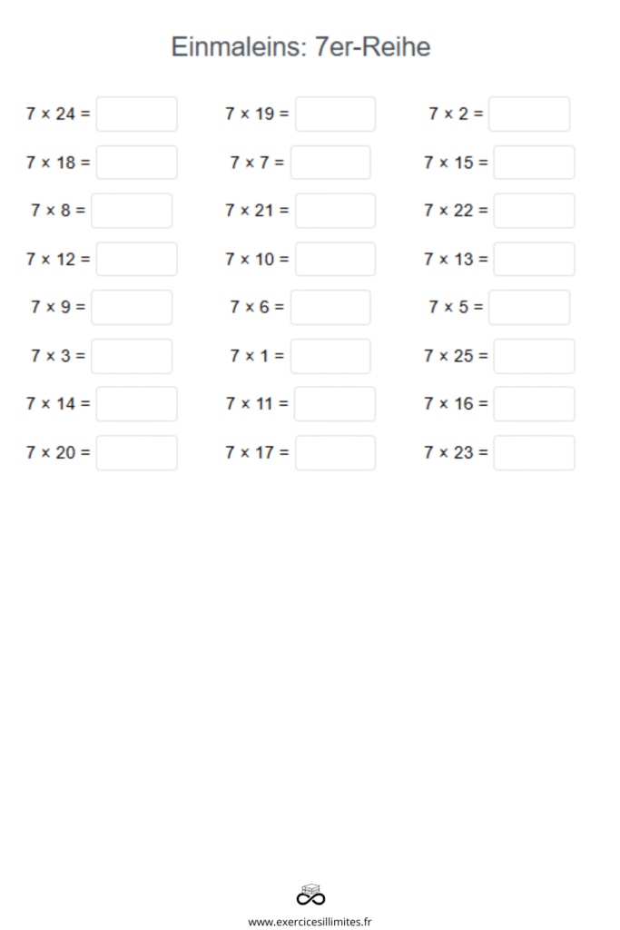 einmaleins 7er reihe
