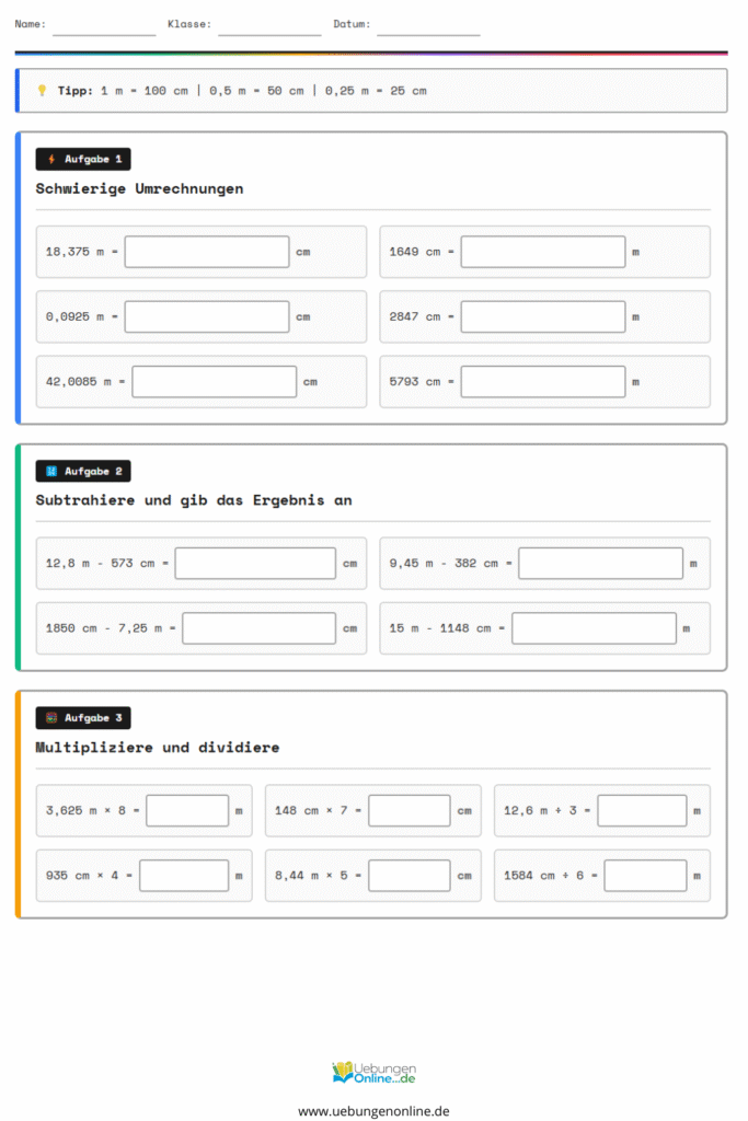 längen grundschule klasse 4