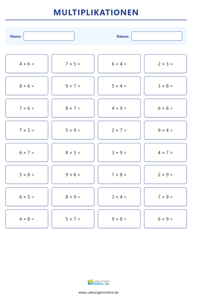 mathe 2 klasse multiplikation