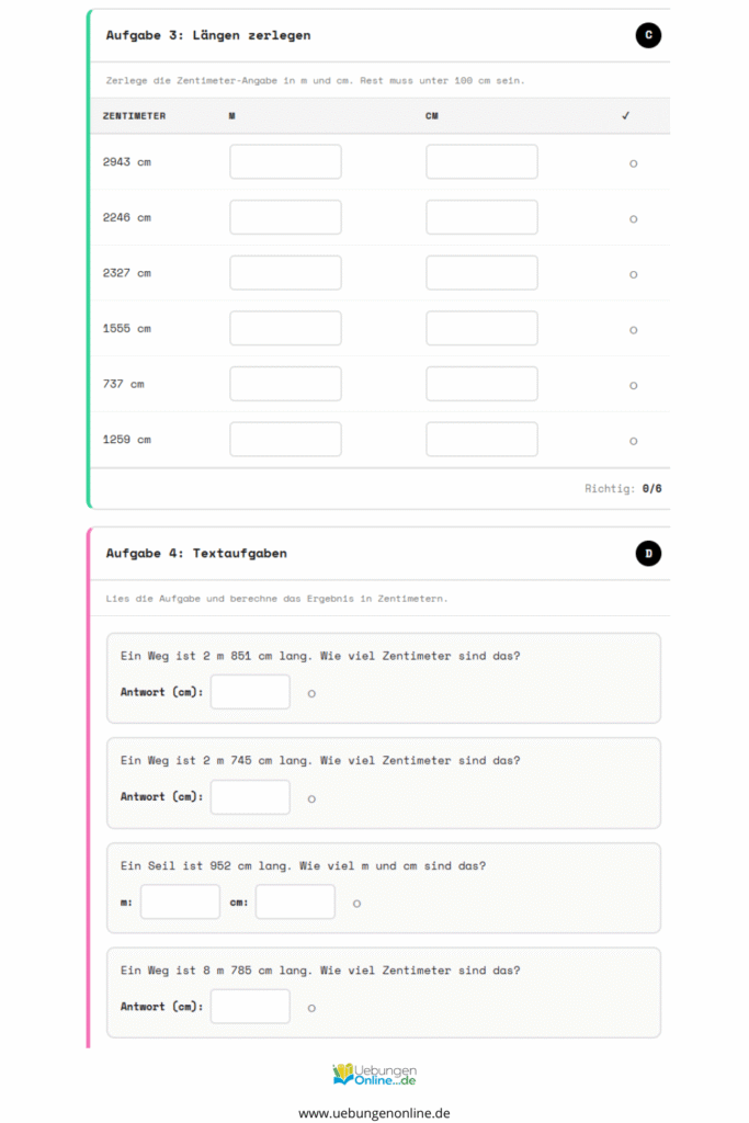 mathe 3. klasse längen übungsblätter pdf kostenlos