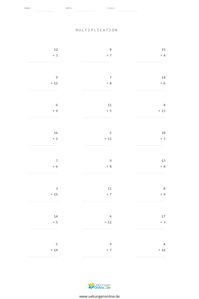 multiplikation 2 klasse pdf