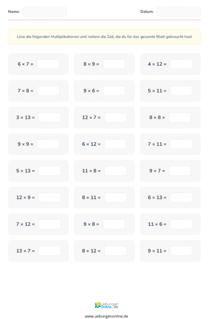 multiplikation 3 klasse arbeitsblätter pdf