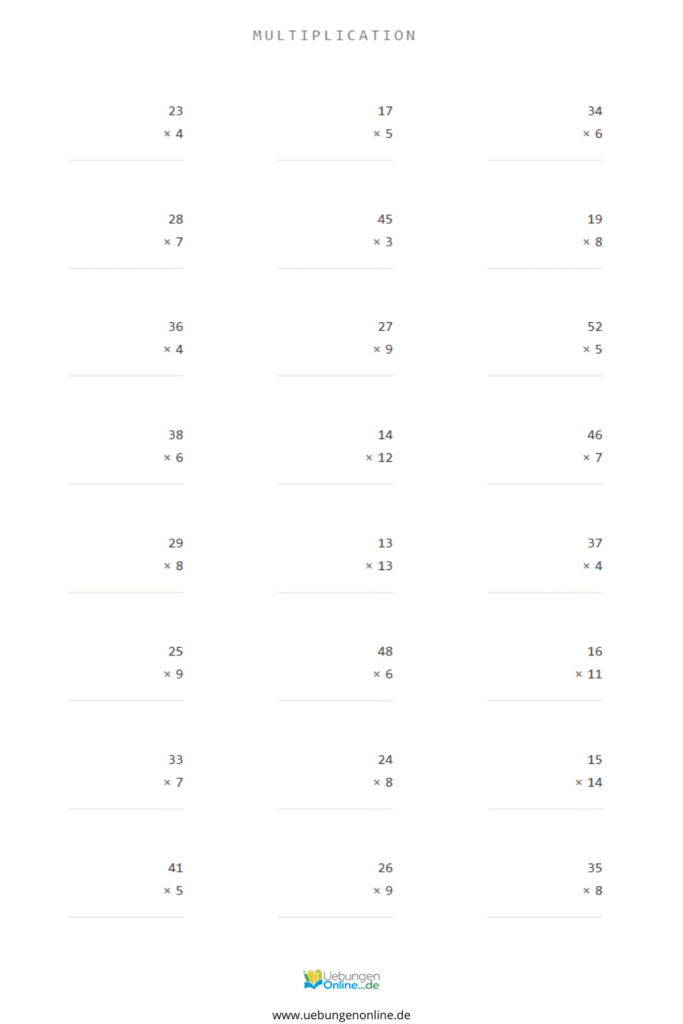 multiplikation 3 klasse pdf