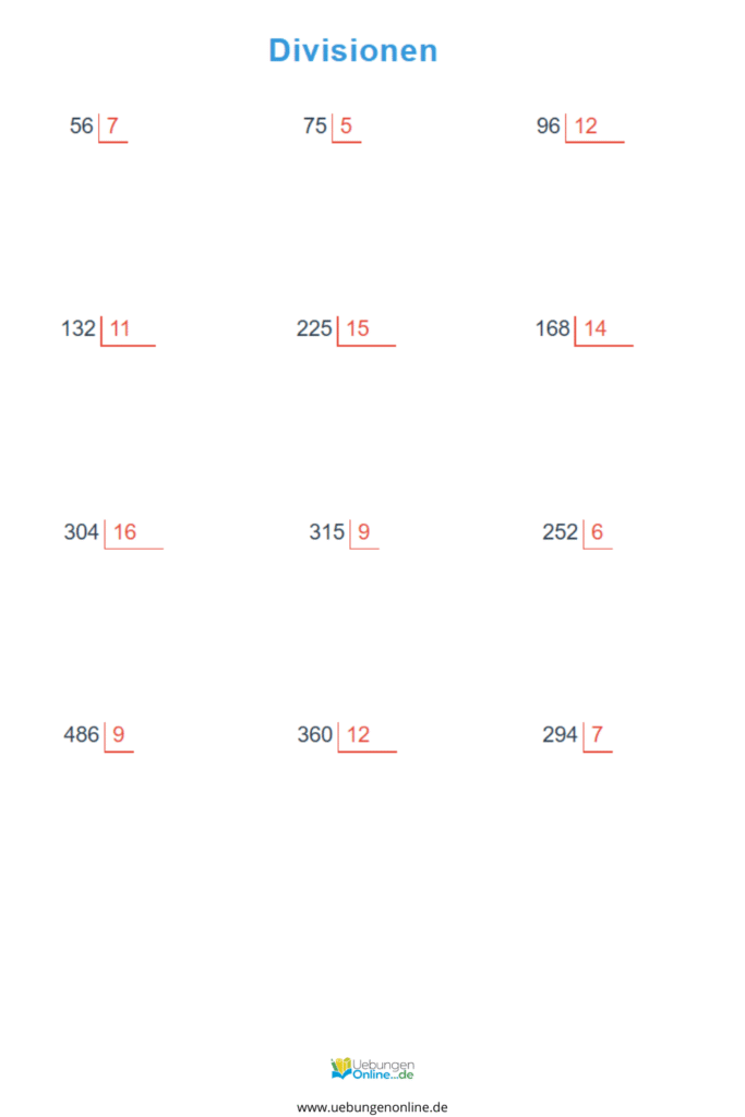 schriftliche division 5. klasse