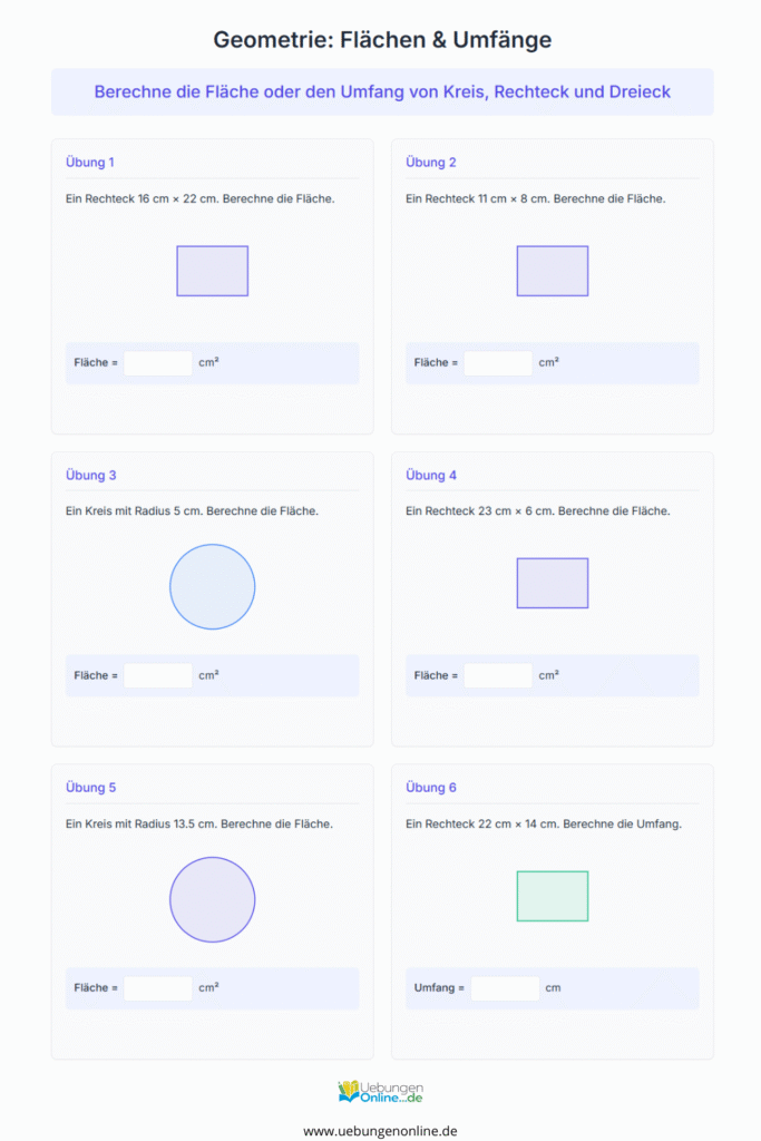 übungen flächeninhalt und umfang 4. klasse pdf