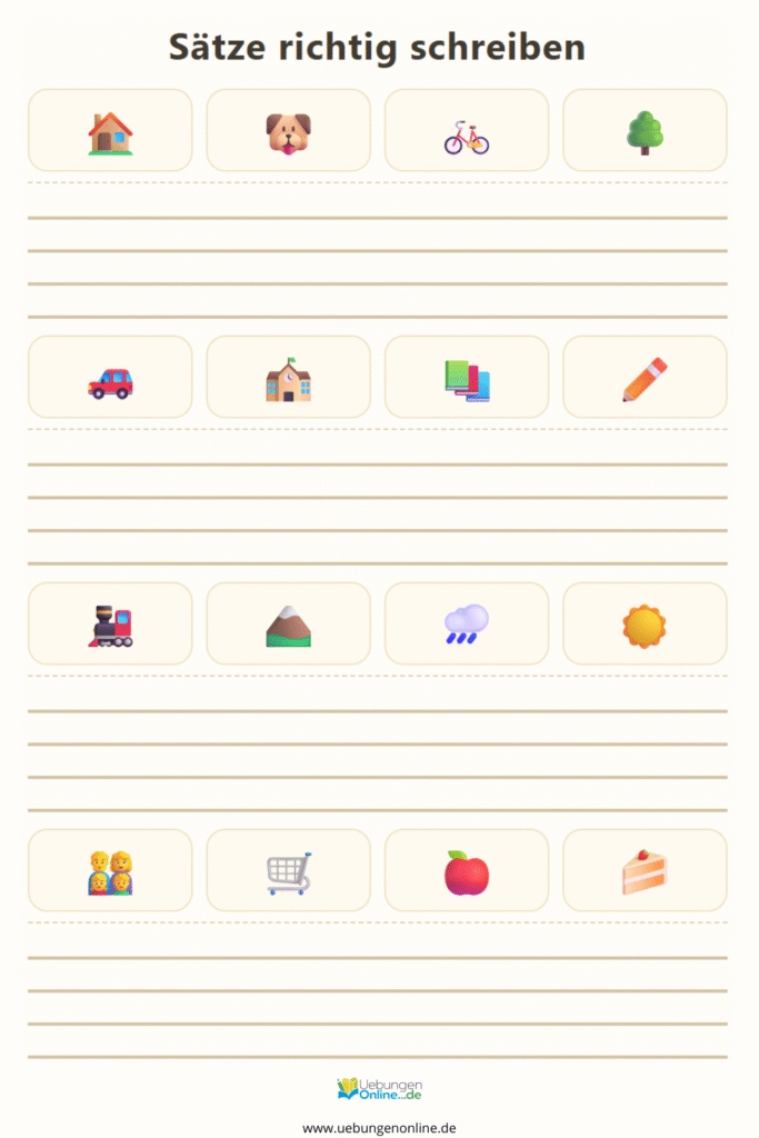 2 klasse sätze schreiben