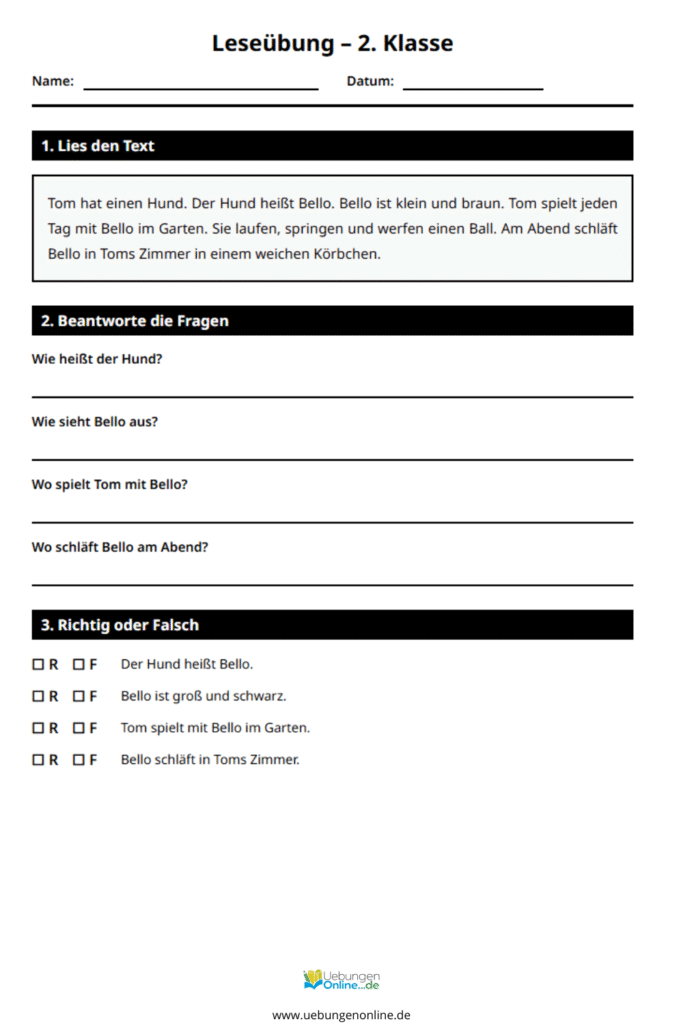 2. klasse lesen lernen