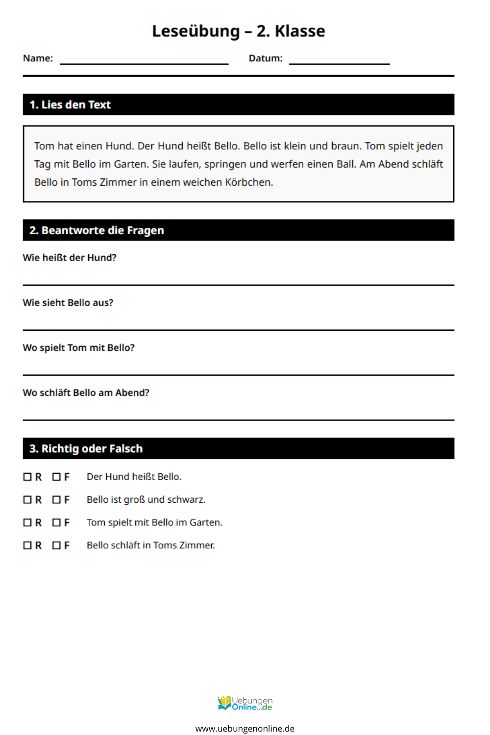 2 Klasse lesen lernen – Übungen & Arbeitsblätter