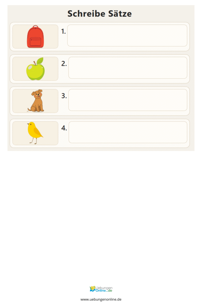 2. klasse sätze schreiben