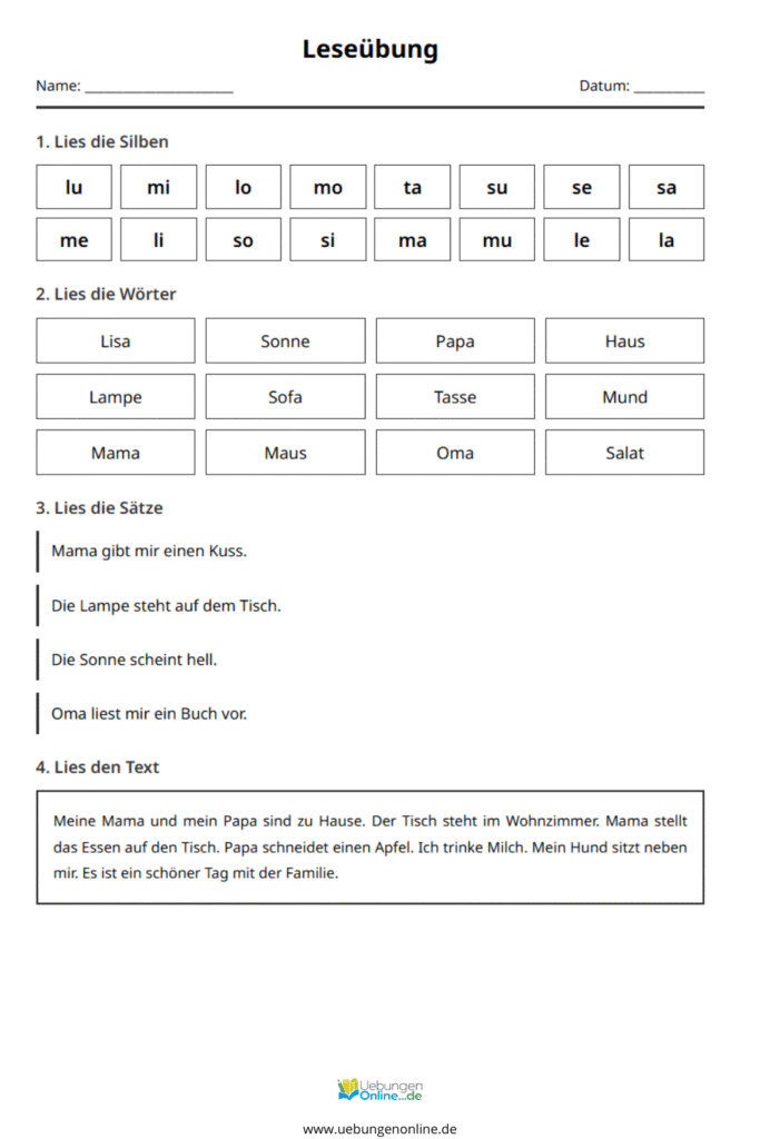 lesen lernen 1 klasse