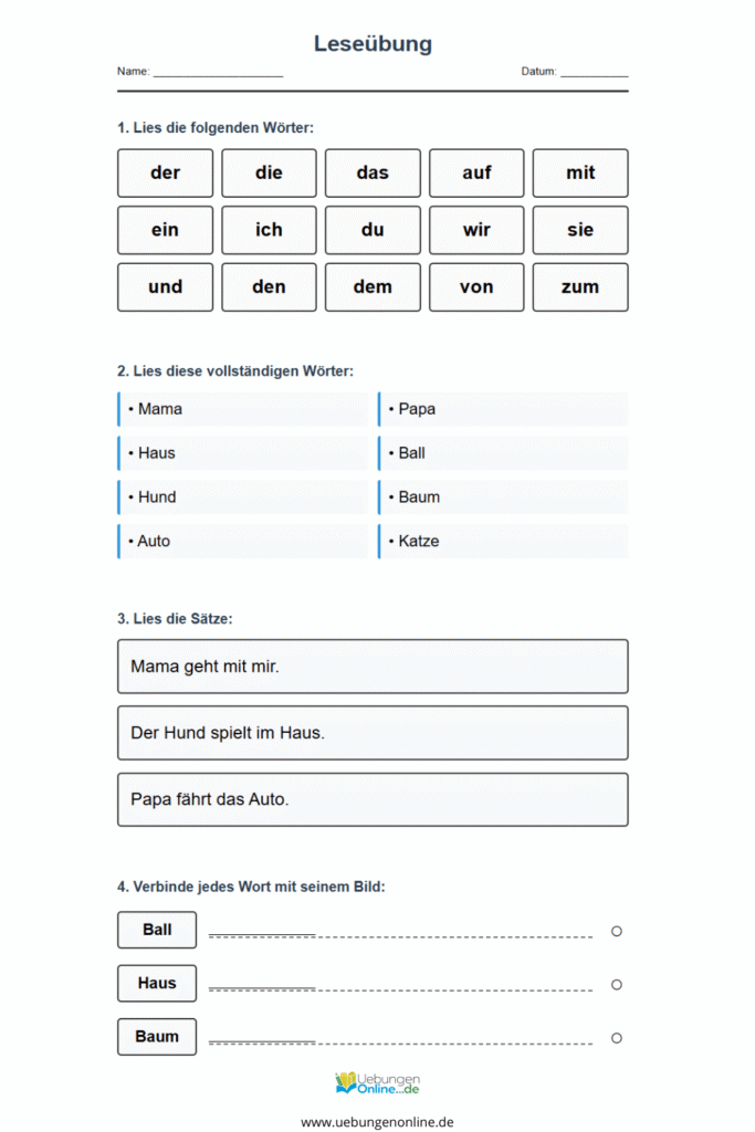 lesen lernen 1. klasse