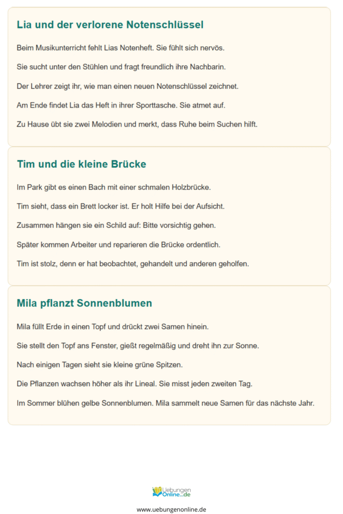 leseübungen 2. klasse