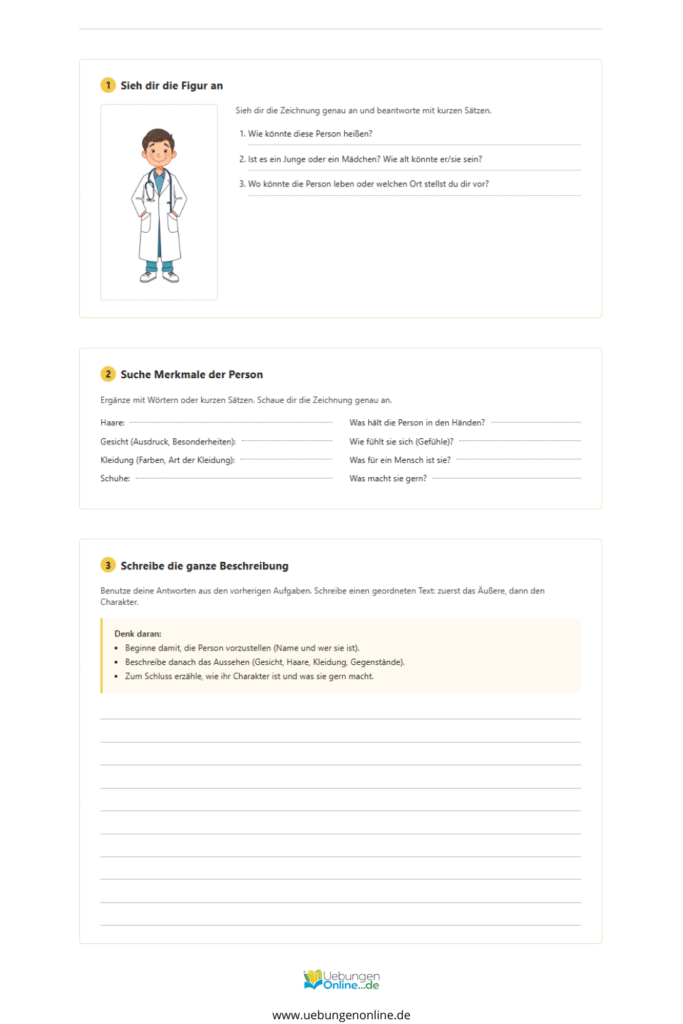 personenbeschreibung 3. klasse