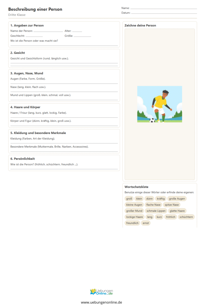 personenbeschreibung 3. klasse beispiel pdf