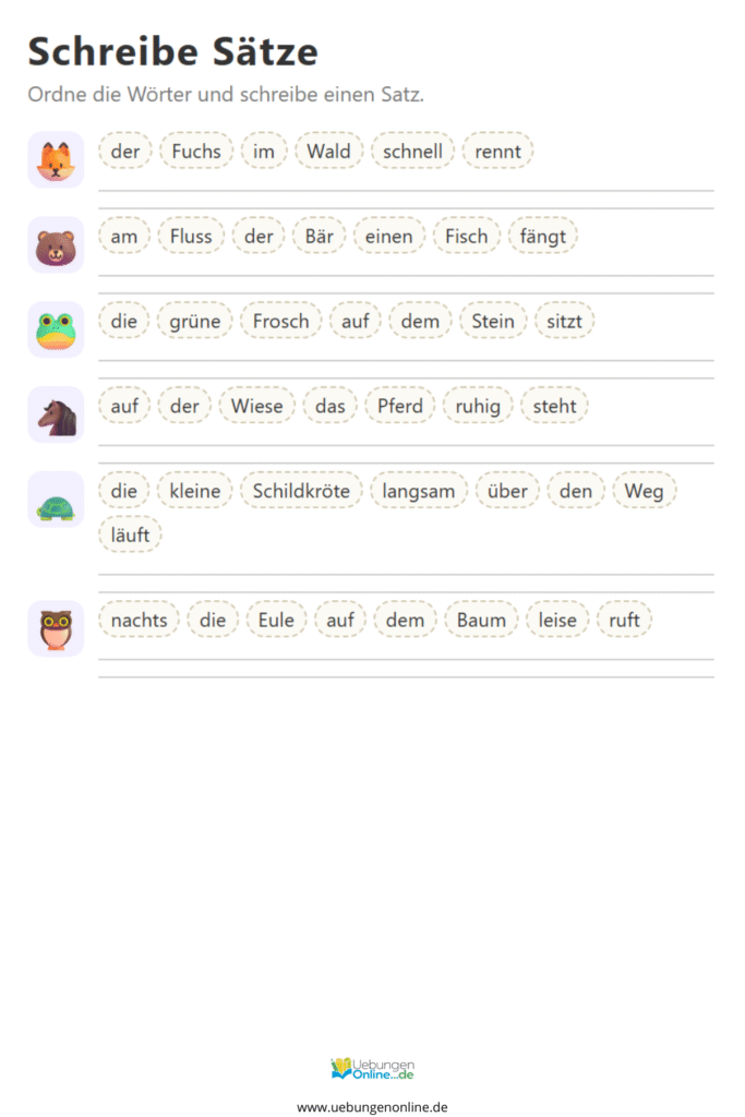sätze schreiben 2 klasse
