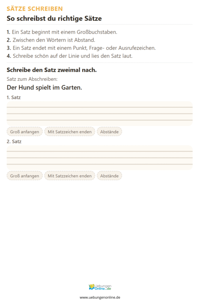 sätze schreiben 2. klasse pdf