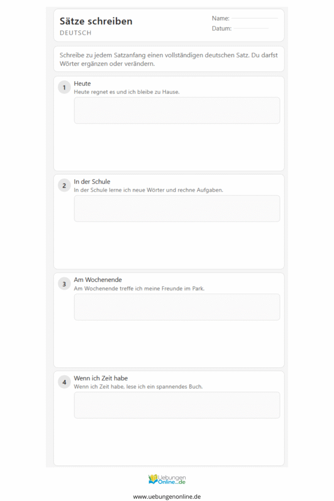 sätze schreiben 3 klasse