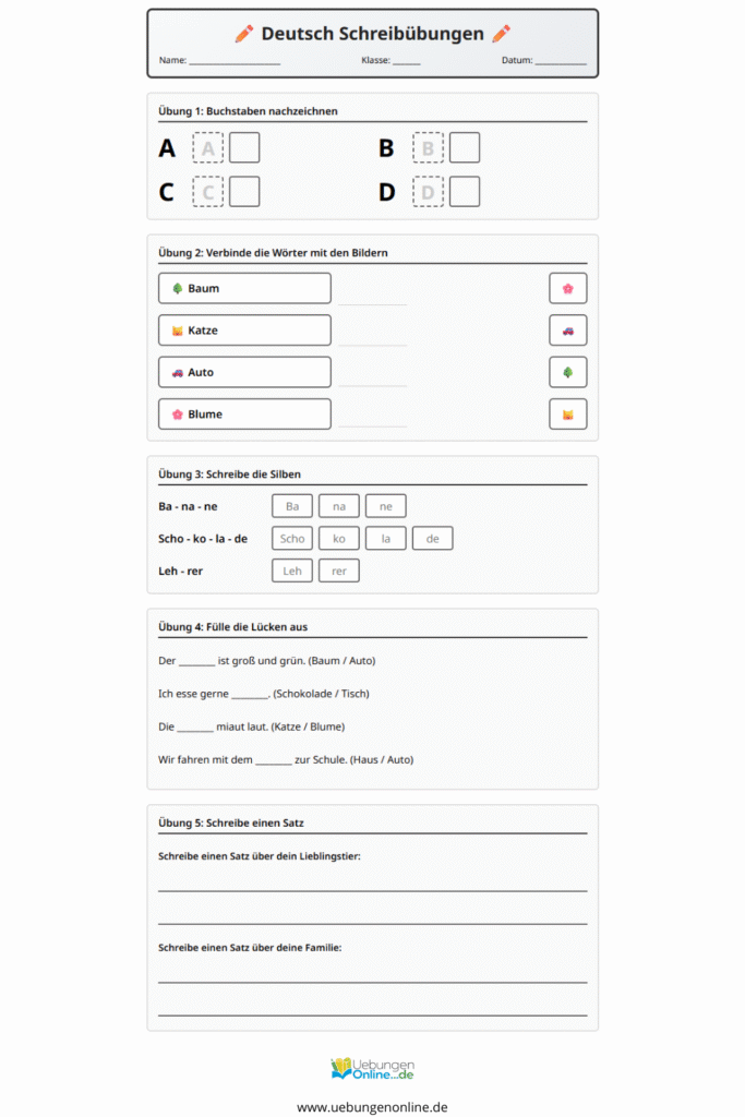 schreiben lernen 1. klasse