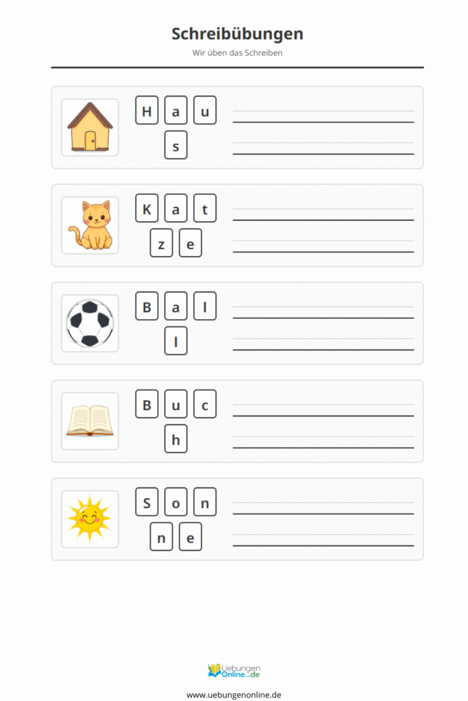 schreibübungen 1. klasse